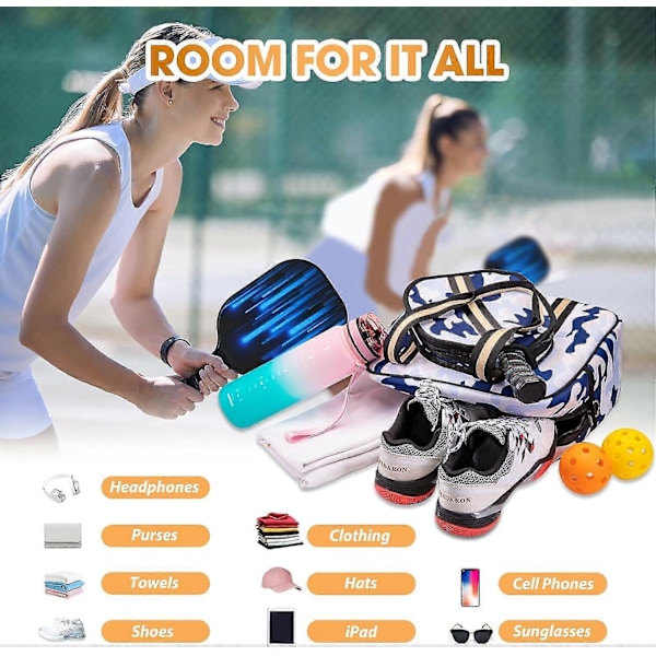 Crossbody Sling Pickleball Bag Tote, Pickleballvesker for kvinner og menn, Pickleballvesker for damer Coastal Sky