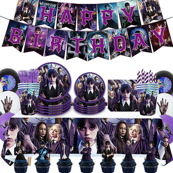 Onsdag Addams filmtema Födelsedagsfestdekorationer balloon 18pcs