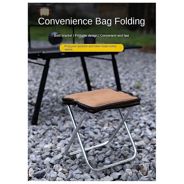 Udendørs Camping Skammel Foldbar Fiskestol med Bærbar Taske Aluminium Legering Picnic BBQ Mini Bærbar Sæde Sort