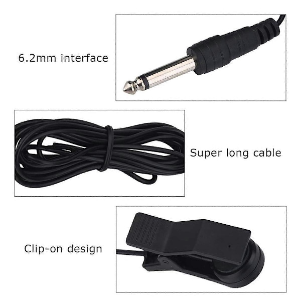 CV-11 Portabel Universell Violinpickup, Clip-on Saxofonpickup Kontaktmikrofon för Instrument