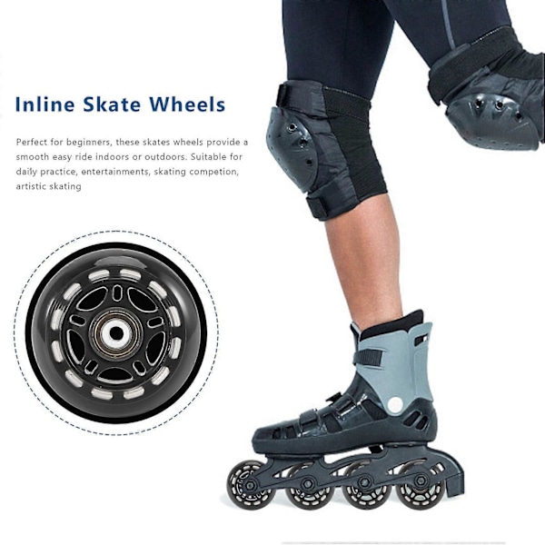 8 Pak Inline Skate Hjul Begynder Udskiftningshjul med Lejer Hjul 70mm