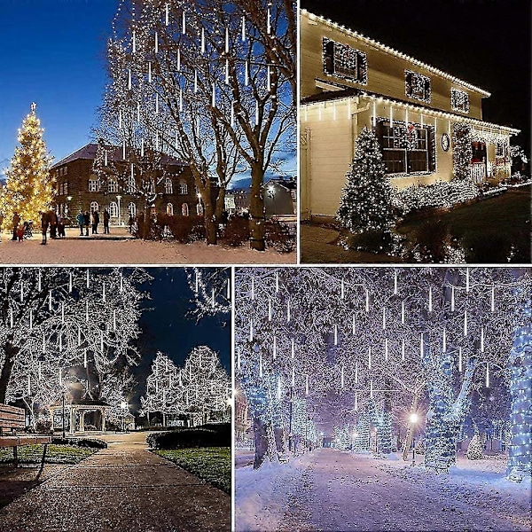 Jouluvalot Ulkokäyttöön Puun Lumisade Led Tippuvat Jääpuikko Tähdenlentovalot 30 cm 8 Putkea, Meteori Suihku Putoavat Sadevalot Joulukoristeluun