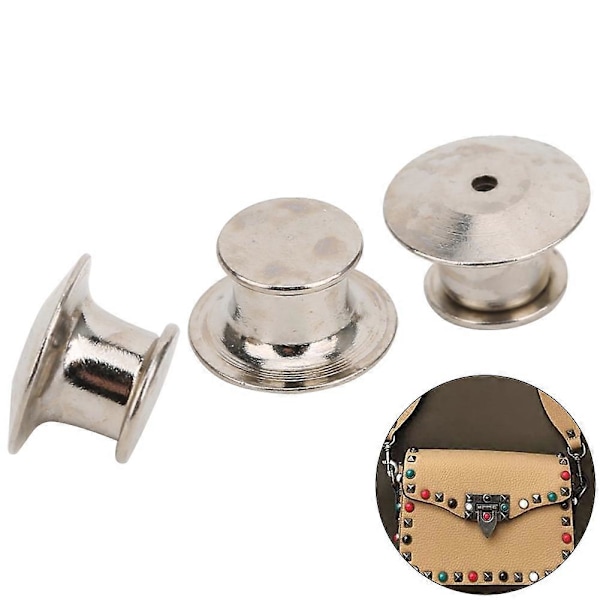 50 kpl Rintaneulan Kiinnitysnastoja Lukittava Kiinnike Litteä Hattu Nimilaput Kirjanasta Pidike 7 x 10mm Nikkeli