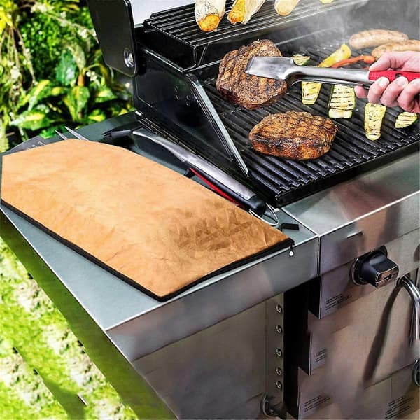 BBQ Tæppe, BBQ Tæppe til Hvilekød, Genanvendelig Isoleret Kødpose med Lynlås til Udendørs BBQ, 2 STK
