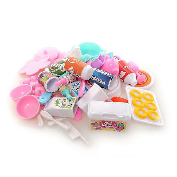 Dukkehus Miniatyr Kjøkkenmat For Barbie 43 Deler Middagssett 26 items