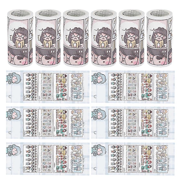 6 Laatikkoa Teippiä Ihana Kuvio Koristeellinen Tarra DIY Askarteluun Leikekirjaan Suunnittelijaan Paperille