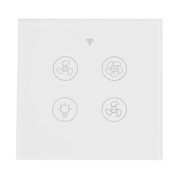 Intelligent Wifi Fläkt Ljusbrytare Stöd RF Fjärrkontroll Röststyrning 100 Vit