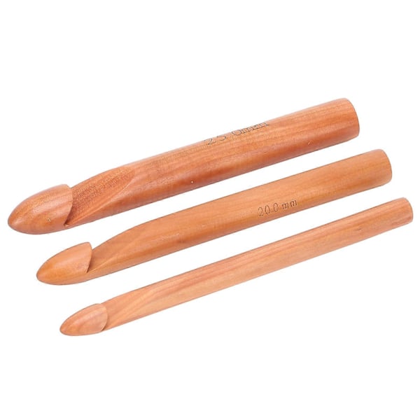 Bambu Virknål Handgjorda Stickor Garnhantverk 20cm/7.9in Stora Virknålar Karboniserade