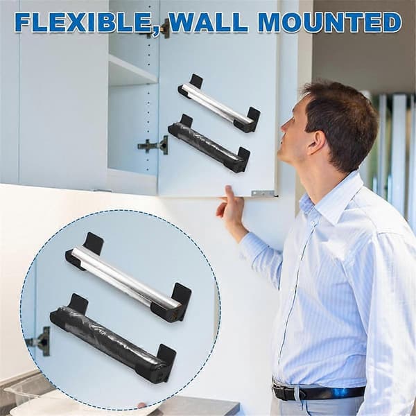 4 stk. søppelposeholder, søppelposedispenser rullholder veggmontert handlepose rullholder for skap kjøkken