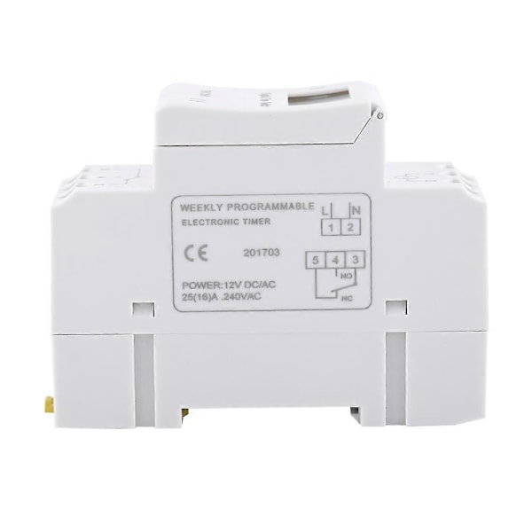 LCD Display Ugentlig Programmerbar Elektronisk Relæ Timer 16 ON og OFF Timer (AC/DC12V)