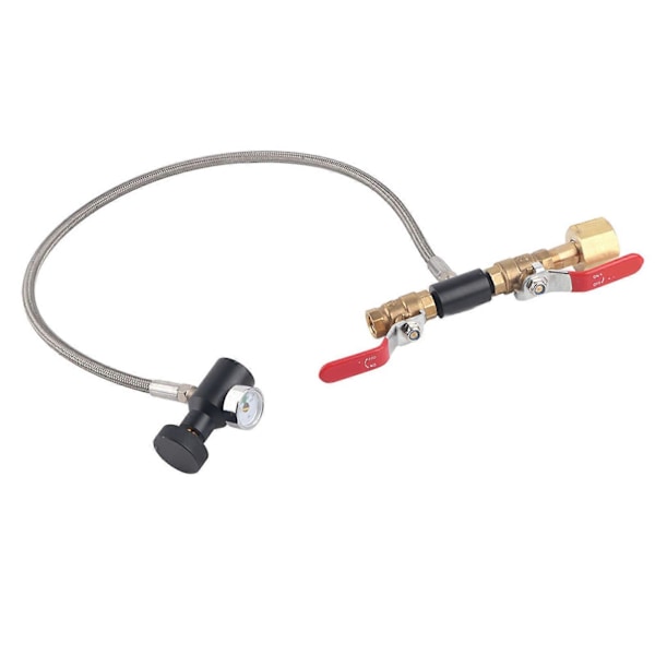 CGA-320 CO2 Cylinder Påfyllningsadapter med Slang För Att Fylla Sodavattenbehållare 24 med Mätare