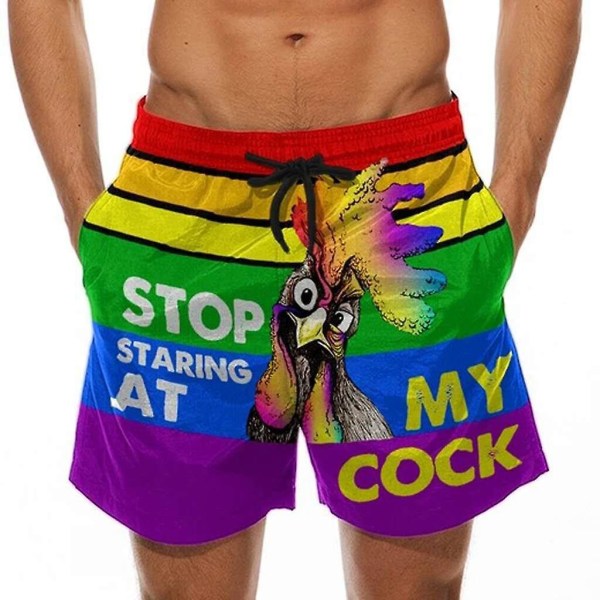 Tryckta badshorts för män sommarsemestershorts style 1 M