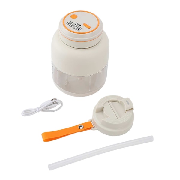 Bärbar Blender Handhållen Fruktmixer USB Uppladdningsbar Personlig Blender Juicekopp Läcksäker Kraftfull Mixning Vit