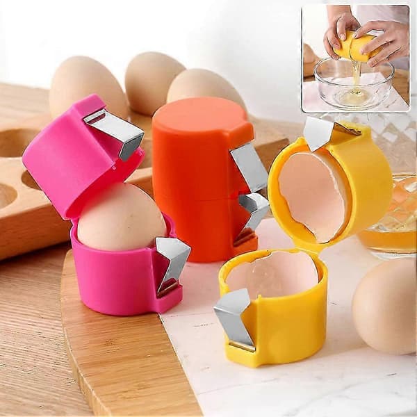 Handhållen Äggskalsöppnare & Knäckverktyg - Snabbknäckare för Råa Ägg, Äggseparator för Matlagning Bakning Camping Kök 3pcs Set