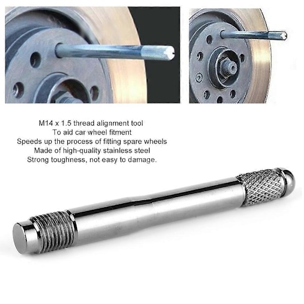 Hjulplasseringsstift Dekkmontering Fjerningsverktøy Justeringsverktøy Mutter Bolt Lugs M14x1.5 Universal Titanium Farge