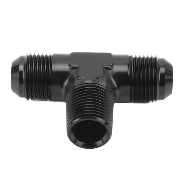 T-adapter 3-vejs T-formet konnektorfitting aluminiumslegering sort anodiseret finish 10AN til 1/2 NPT