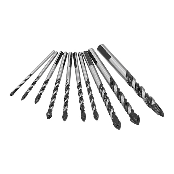 Borrbits Cementerad Karbid Enkel Dubbel Spår Hålborrningsverktyg Set Kit för Kakel Glas 10st Set