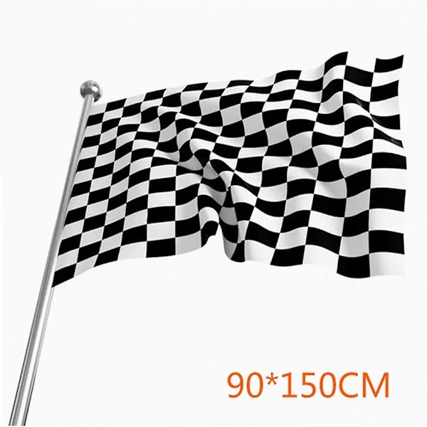 F1 Racing Flagga svart och vit rutig racing startflagga