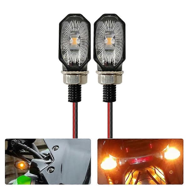 2 STK Universal Mini Motorcykel Blinklys Blinkere Plast Ombygnings Tilbehør Nem Installation til