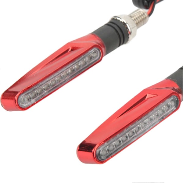 1 Pari 12V moottoripyörän suuntavilkut LED-merkkivalo Sport Street Bike Off Road Chopper Punainen