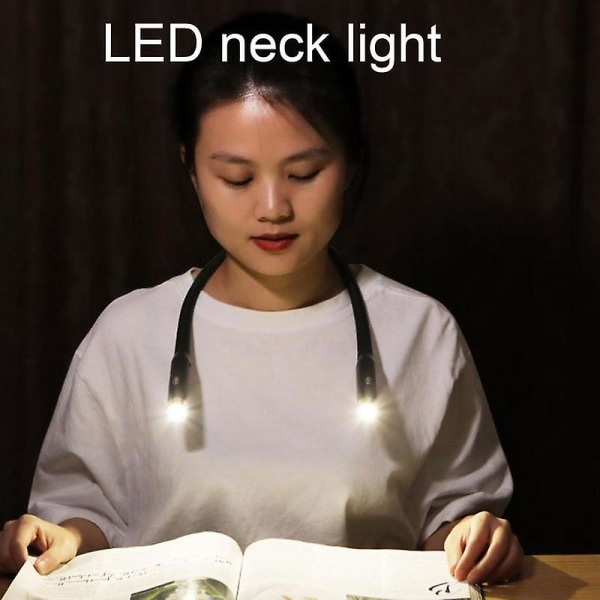 Nackläslampa Uppladdningsbar med 3 Ljusstyrkenivåer Böjbara och Flexibla Armar 3 Färger Vikbar Lampa För Black