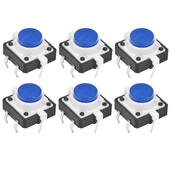 20 st 12x12x7,3 mm Taktil Tryckknappsbrytare LED Momentär Taktil Tryckknappsbrytare Blå