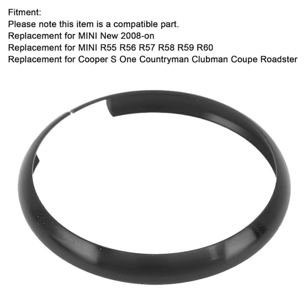 Fjernbetjenings Nøglering Trim Aluminium Legering Erstatning til MINI R55 R56 R57 R58 R59 R60 Sort