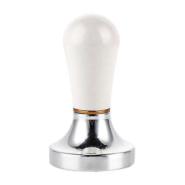 57,5 mm Espresso Kaffe Tamper Aluminium Legering Kaffe Tamper Med Håndtag Til Kaffemaskine Flad Bund Espresso Kaffepulver Presse Hammer Værktøj White