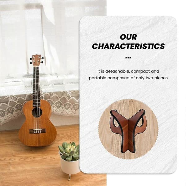 2 stk. Bærbar Ukulele MDF Holder Stativ Vertikal Gitar Fiolin Display Stativ Rack Tilbehør