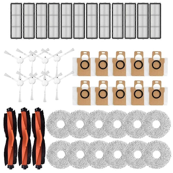 För X20+/X20Plus Robotdammsugare Rullborste Sidoborste Filter Moppdynor Dammpåsar Ersättningsdelar