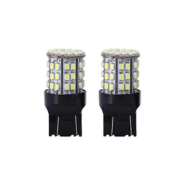 2 stk. 7443 64-SMD Hvide 6000K Baklys Bremse Stop Baglygte LED Pære Lys Lampe Pærer
