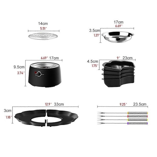 2-i-1 Elektrisk S'more Maker Fonduegryta Flamfri Värmare med 3 Temperaturkontroller S'more Kit med Marshmallow Rostningspinnar Bordsmodell Inomhus Kit för Grillning