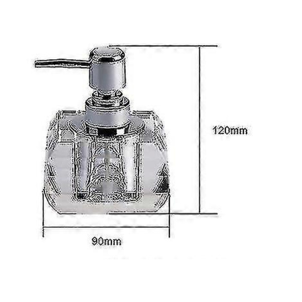Gennemsigtig Krystalglas Håndsæbe Flaske Sæbedispenser Sæbedispenser (polyeder 100ml)