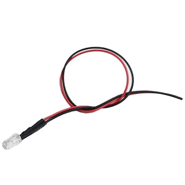 100 stk. Parti 20 cm Ferdig Koblet 5 mm LED Lys Lampe Pære Ferdigkablet Lysdiode for DIY Hjemmedekorasjon DC3.7V-12V D