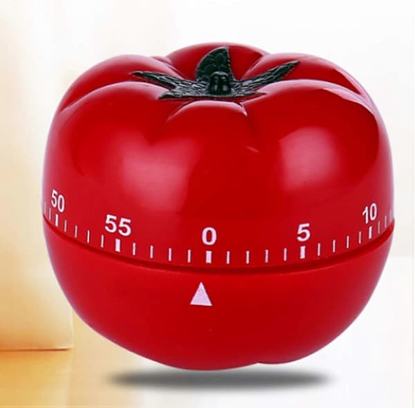 Söt tomatformad köksäggklocka, mekanisk uppdragbar 60-minuters timer, 360 graders roterande matlagningstimer, röd