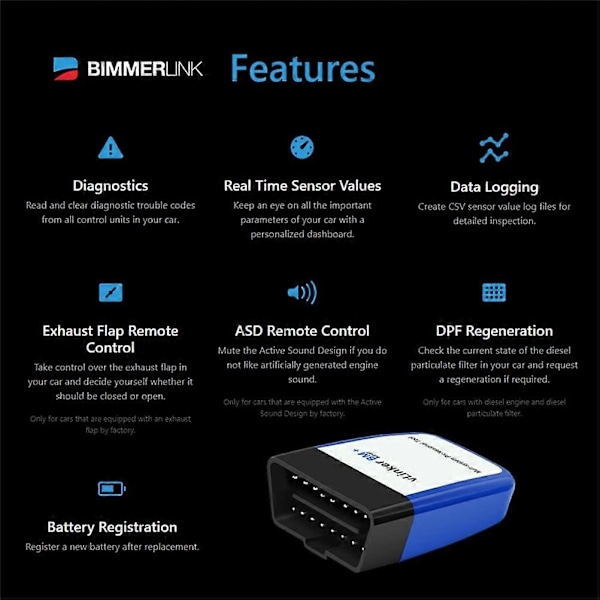 Vgate Vlinker BM + OBD2 V2.2 Bluetooth Dual Mode 4.0 Diagnostisk Bilfeldetektor Kompatibel för Android/för IOS