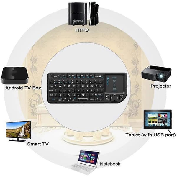 Mini X1 Ultra Mini 2.4G Trådløst Tastatur med Touchpad Mus for Laptops/Datamaskiner//Smart TV/Android Boks