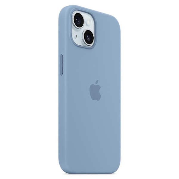 For iPhone 15 Deksel Kompatibelt med MagSafe Anti-ripe Silikon Telefondeksel - Rød Light blue