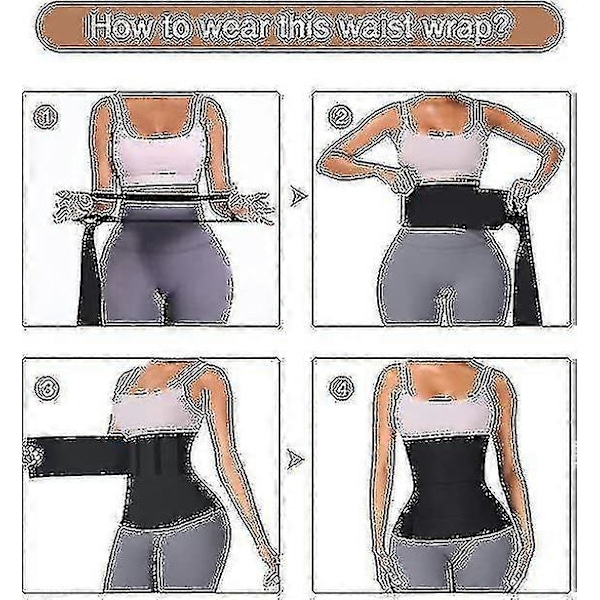 Midjetränare för kvinnor Snatch Bandage Mage Svett Wrap Plus Size Tränings Midjetrimmer för Gym Sport 4M
