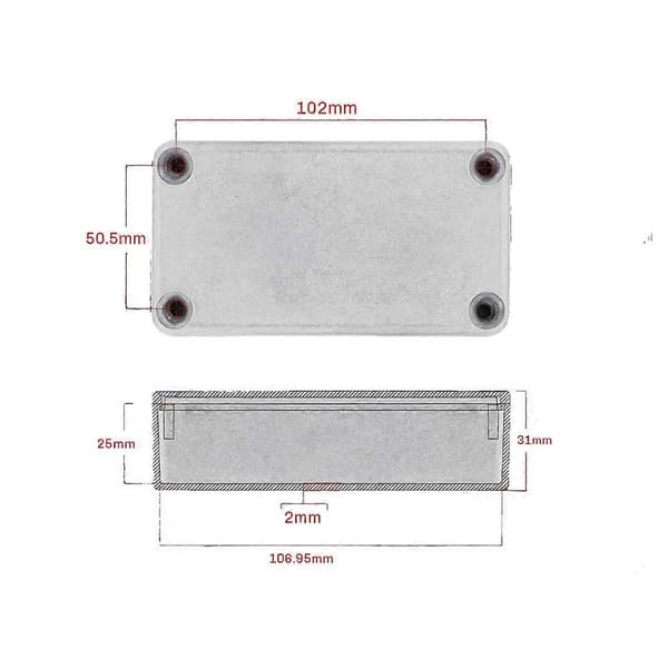 4 STK 1590B Guitar Pedal Kabinet Aluminium Støbt Stomp Box Case Toggle Switch Box 112x61x32mm