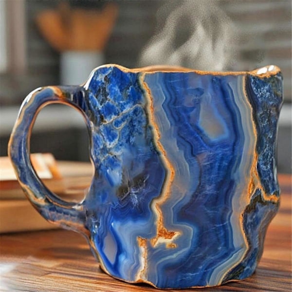 Imiteret Mineral Krystal Kaffekop Flerfarvet Imiteret Krystal Mineral Kaffekop Elegant Krystal Gave