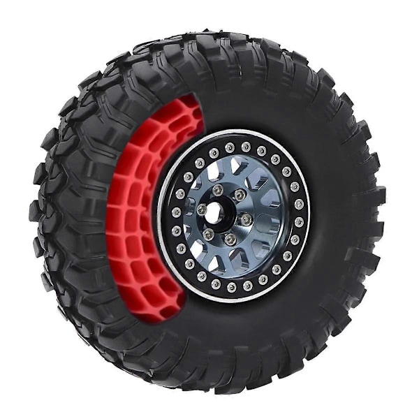 4 KPL Silikonikumisisäosat Vaahtomuovirenkaat Sopivat 1,9 tuuman pyöränrenkaisiin 108 mm Vaahtomuovi Sopii 1/10 RC Crawler -autoon - Sininen