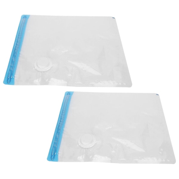 2 stk. Vakuumoppbevaringspose Plassbesparende Komprimert Forseglet Reiseveske med 3,5 cm Gjenget Luftinntak L:36x32CM