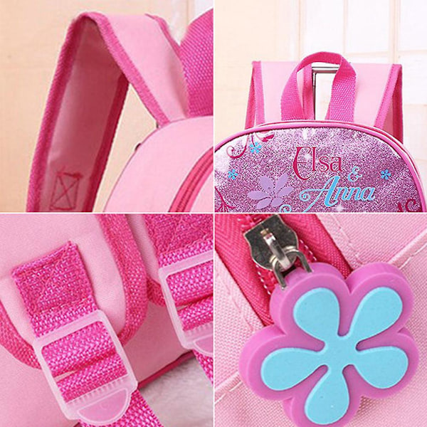 Ryggsäck med tryckt tecknad figur, lätt ryggsäck för förskolan, skolväska för barn pojkar flickor presenter Frozen Pink