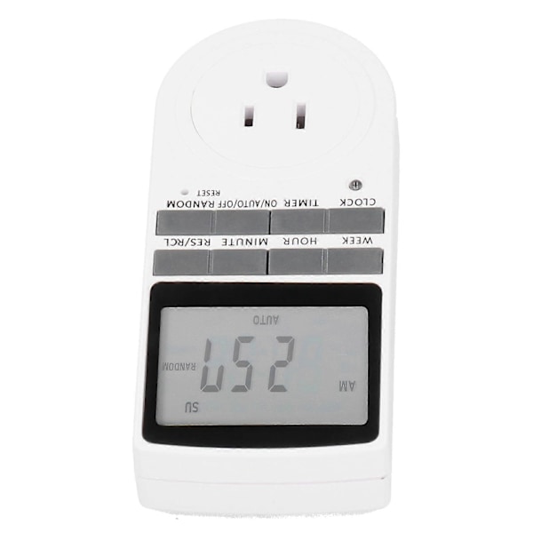 15A LCD Display Energibesparende Timer Stikkontakt Husholdningsapparater Tidsstyring