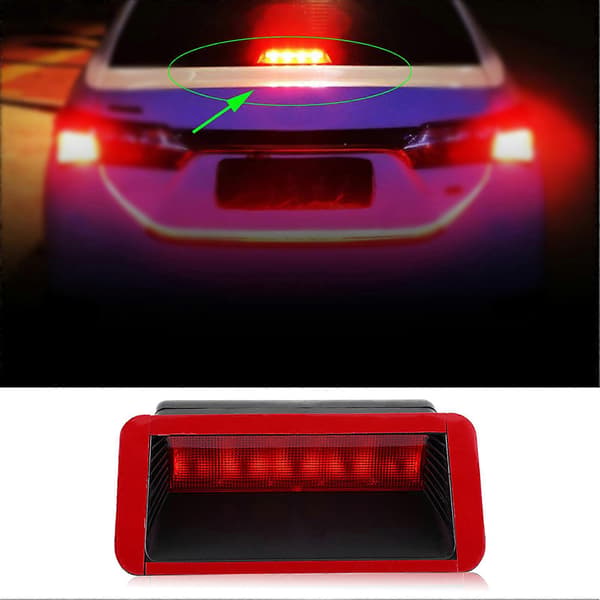 5 LED 12V Universal Bil Högt Monterad Bakre Tredje 3:e Broms Stopp Bakljus Lampa Röd