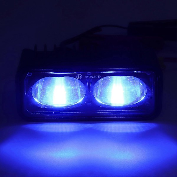 Dobbelt Linse LED Gaffeltruck Sikkerhedslys Robust Høj Lysstyrke Lige Advarsels Sikkerhedslampe DC12V Blå