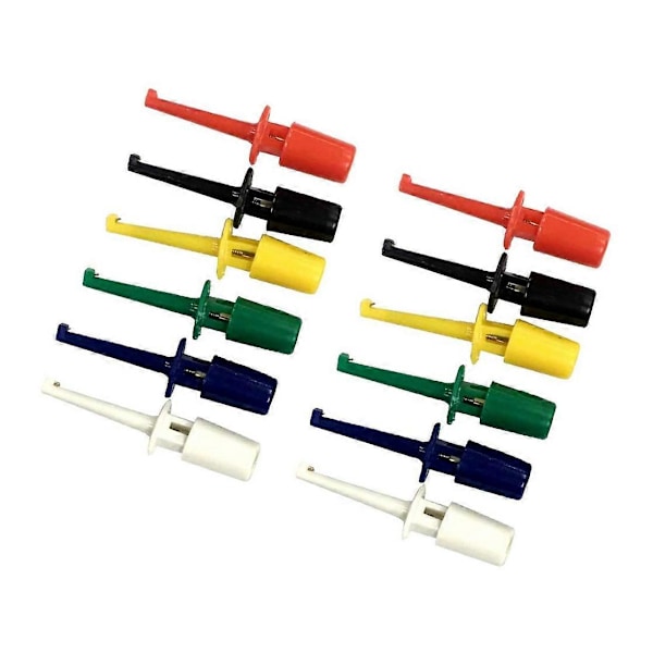 6-Fargers 12-Dels Testprobe Krok Mini IC Test Krok Egnet for Multimeter SMT SMD Ledningssett