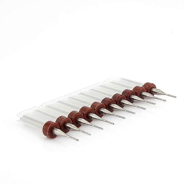 10 Carbide Bor 0.8mm Wolframstål Blad CNC/PCB Graveringsbit Verktøy