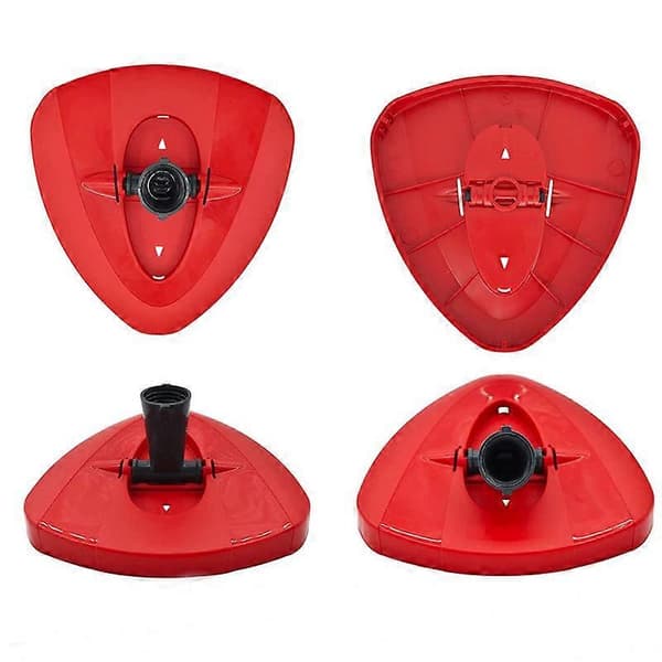 Rødt erstatningshode for sentrifugemopp, passer til Vileda/O-Cedar Easywring sentrifugemoppbase, tilbehør til trekantet roterende mopphode med plastskive